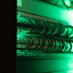 a close up of a server in a server room