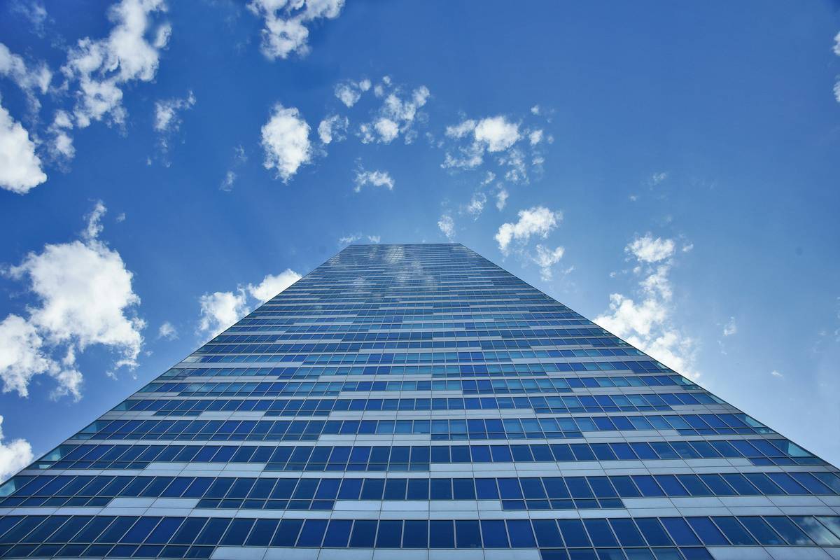 skyscraper and blue sky