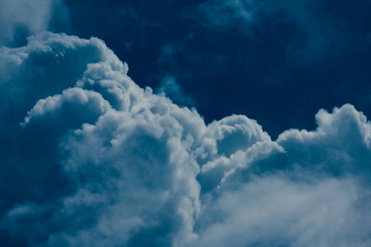 white clouds and blue sky